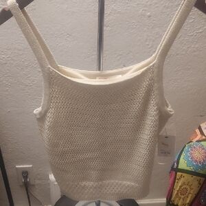 Elegant Cream Knit Women's Top